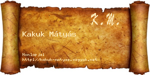 Kakuk Mátyás névjegykártya