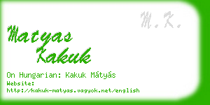 matyas kakuk business card